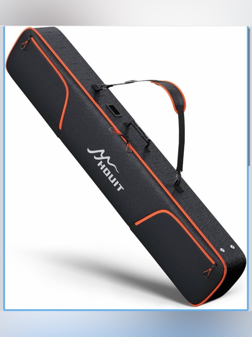 Black and Orange Padded snowboard Storage Case - Carrying Bag for Equipment